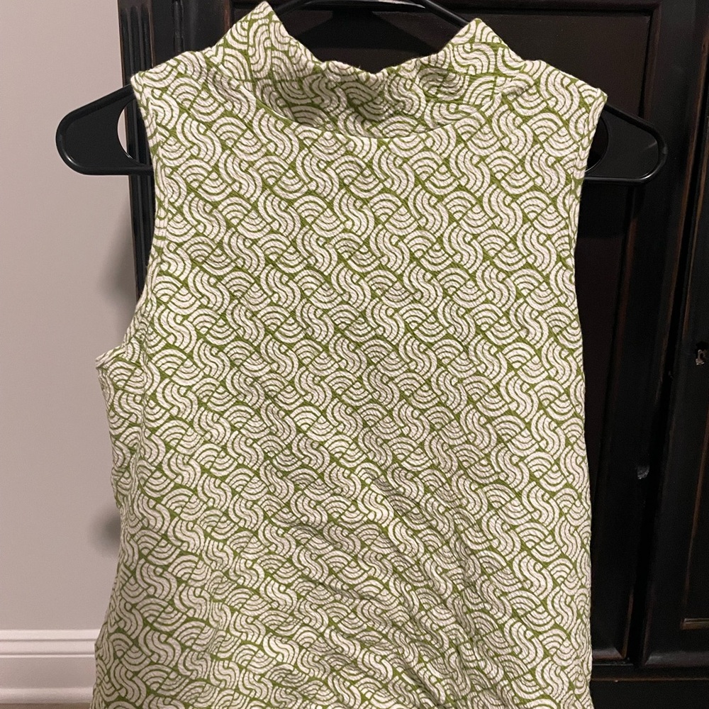 Anthropologie Maeve Green and White Top